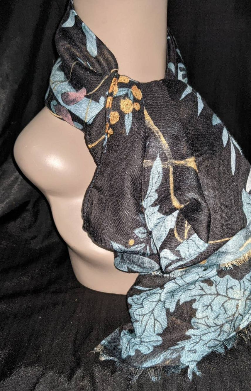 Bindya Lulla Connection Scarf Shawl Black Blue Red Multicolor Floral
